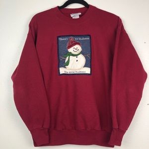 2/$30 Christmas crewneck Snowman snow Business M